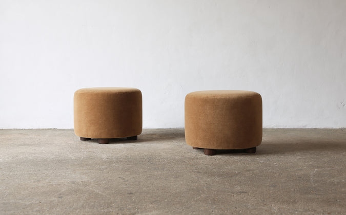 /products/pair-of-low-round-ottomans-footstools-in-pure-golden-brown-alpaca