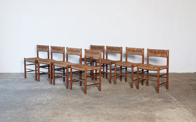 /products/set-of-8-charlotte-perriand-robert-sentou-dordogne-chairs-france-1960s