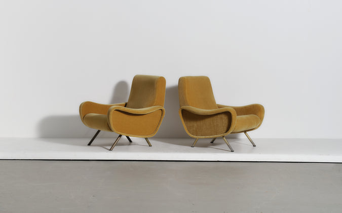 /products/original-marco-zanuso-lady-chairs-italy-1960s-new-pure-yellow-mohair